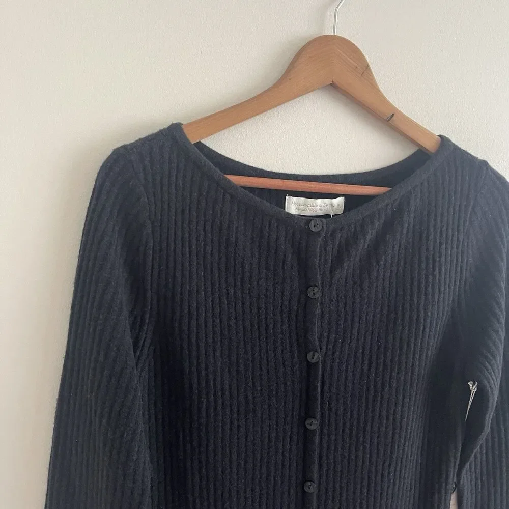 Abercrombie & Fitch Merino Wool Ribbed Knit Maxi Sweater Dress M Minimalist NWT